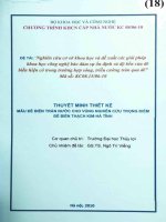 Nghiên cứu cơ sở khoa học và đề xuất các giải pháp khoa học công nghệ đảm bảo sự ổn định và độ bền của đê biển hiện có trong trường hợp sóng, triều cường tràn qua đê thiết kế mẫu đê biển tràn nước cho vùng nghiên cứu trọng đi