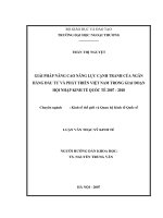 Giải pháp nâng cao năng lực cạnh tranh của ngân hàng đầu tư và phát triển Việt Nam trong giai đoạn hội nhập kinh tế quốc tế 2007 - 2010