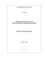 Đổi mới quản lý nhà nước về kinh tế đối ngoại ở thành phố hải phòng
