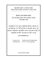 Nghiên cứu quy trình phân tích tỷ số đồng vị và bước đầu áp dụng trong nghiên cứu nguồn gốc ô nhiễm nước ngầm ở việt nam
