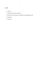 RBF Neurals Networks and a new algorithm for training RBF networks