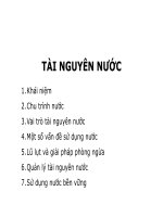 Quản lý TNTN  tàI nguyễn nước