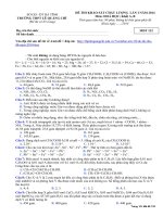 Đề thi thử đại học môn hóa học năm 2014 sở Hà Tĩnh