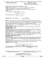 Đề thi thử Đại học lần 1 - Trường THPT Thái Hòa môn Toán