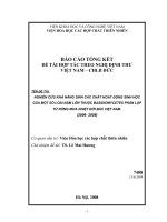 Nghiên cứu khả năng sinh các chất hoạt động sinh học của một số loài nấm lớn basidiomycetes phân lập từ rừng mưa nhiệt đới phía bắc việt nam