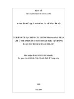 Nghiên cứu đặc điểm các chủng m tuberculosis phân lập ở trẻ em dưới 15 tuổi thuộc khu vực đồng bằng bắc bộ giai đoạn 2006 2007