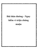 Đái tháo đường - Nguy hiểm vì triệu chứng muộn ppt