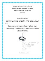 tiểu luận áp dụng các nguyên lý sáng tạo trong quá trình phát triển tai nghe (headphone)