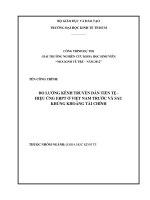 Đo lường kênh truyền dẫn tiền tệ - Hiệu ứng ERPT ở việt nam trước và sau khủng khoảng tài chính