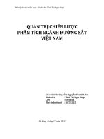 QUẢN TRỊ CHIẾN LƯỢC  PHÂN TÍCH NGÀNH ĐƯỜNG SẮT   VIỆT NAM
