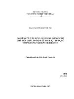 Nghiên cứu xây dựng quy trình công nghệ chế biến chất ổn định từ tinh bột sử dụng trong công nghiệp chế biến sữa