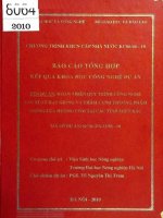 hoàn thiên quy trình công nghệ sản xuất hạt giống và thâm canh thương phẩm giống lúa hương cốm tại các tỉnh miền bắc