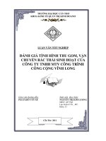 đánh giá tình hình thu gom vận chuyển rác thải sinh hoạt của công ty trách tnhh một thành viên công trình công cộng vĩnh long