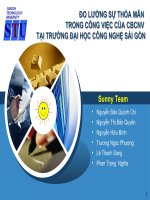 Thuyết trình đo lường sự thỏa mãn trong công việc của CBCNV tại trường đại học công nghệ sài gòn