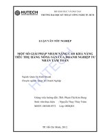 Luận văn: Một số giải pháp nhằm nâng cao khả năng tiêu thụ hàng nông sản của doanh nghiệp tư nhân Tâm Toàn pptx