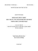 Luận văn kiểm soát phát triển khu trung tâm thành phố hồ chí minh trong bối cảnh hội nhập