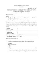 Mẫu THÔNG BÁO CUNG CẤP DỊCH VỤ BAO THANH TOÁN (Dành cho Bao thanh toán Trong nước) potx