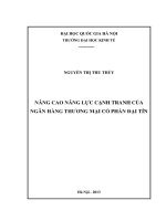 nâng cao năng lực cạnh tranh của ngân hàng thương mại cổ phần đại tín