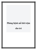 Phòng bệnh mồ hôi trộm cho trẻ ppt