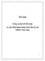 tiểu luận công cụ dự trữ bắt buộc và việc điều hành chính sách tiền tệ của nhnn việt nam