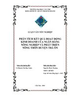 phân tích kết quả hoạt động kinh doanh của ngân hàng nông nghiệp và phát triển nông thôn chi nhánh huyện trà ôn