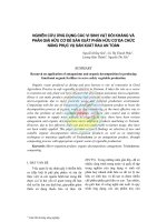 Nghiên cứu ứng dụng các vi sinh vật đối kháng và phân giải hữu cơ để sản xuất phân hữu cơ đa chức năng phục vụ sản xuất rau an toàn docx