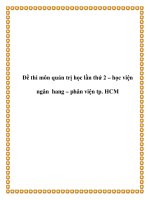 Đề thi môn quản trị học lần thứ 2 – học viện ngân hang pot