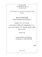 Nghiên cứu xây dựng một số quy trình thử nghiệm phuc vụ khai thác phòng thí nghiệm trọng điểm quốc gia về điện cao áp
