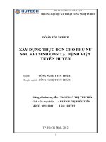 xây dựng thực đơn cho phụ nữa sau khi sinh con tại bệnh viện tuyến huyện
