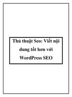 Thủ thuật Seo: Viết nội dung tốt hơn với WordPress SEO potx
