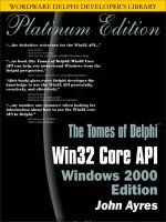 delphi - the tomes of delphi - win32 core api windows 2000 edition