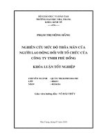 Nghiên cứu mức độ thỏa mãn của người lao động đối với tổ chức của Công TNHH Phù Đổng
