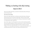 Những xu hướng trên thị trường bán lẻ 2013 doc