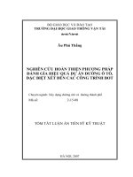 Nghiên cứu hoàn thiện phương pháp đánh giá hiệu quả dự án đường ô tô, đặc biệt xét đến các công trình BOT