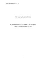 Một số vấn đề về lạm phát ở việt nam những năm gần đây