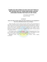 Nghiên cứu ảnh hưởng của hóa chất khử trùng và môi trường nuôi cấy trong nhân giống lan đuôi chồn bằng phương pháp nuôi cấy mô tế bào pptx