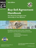 buy-sell agreement handbook, plan ahead for changes in the ownership of your business 2nd (2003)