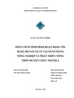 phân tích tình hình hoạt động tín dụng hộ sản xuất tại nhno&ptnt chi nhánh huyện châu thành a nguyễnthị hồng thắm