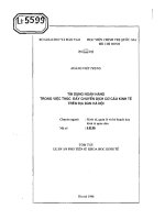 Tín dụng ngân hàng trong việc thúc đẩy chuyển dịch cơ cấu kinh tế trên địa bàn Hà Nội