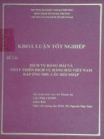 khóa luận tốt nghiệp dịch vụ hàng hải và phát triển dịch vụ hàng hải việt nam đáp ứng nhu cầu hội nhập