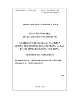 Nghiên cứu đề xuất các giải pháp vệ sinh môi trường khả thi trong và sau lũ tại đồng bằng sông cửu long