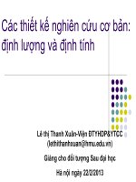 Thiết kế nghiên cứu khoa học-Định lượng và định tính