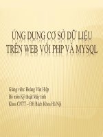 ỨNG DỤNG CƠ SỞ DỮ LIỆU TRÊN WEB VỚI PHP VÀ MYSQL