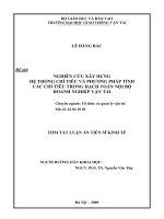 Nghiên cứu xây dựng hệ thống chỉ tiêu và phương pháp tính các chỉ tiêu trong hạch toán nội bộ doanh nghiệp vận tải