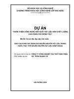 Hoàn thiện công nghệ sản xuất vật liệu hàn chất lượng cao dùng cho đóng tàu   khảo sát đánh giá nguồn nguyên vật liệu trong nước thay thế nguồn nguyên vật liệu nhập ngoại