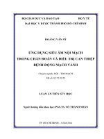 Ứng dụng siêu âm nội mạch trong chẩn đoán và điều trị can thiệp bệnh động mạch vành