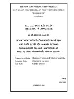 Hoàn thiện thiết kế, công nghệ và chế tạo các thiết bị vật liệu hàn bán tự động có năng suất cao, que hàn trọng lực phục vụ đóng tàu chở dầu thô 100.000 t