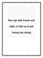 Bản cập nhật Panda mới nhất, có thật sự là ảnh hưởng nhẹ nhàng potx