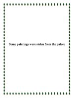 Some paintings were stolen from the palace pptx