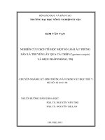 Nghiên cứu dịch tễ học một số loài ấu trùng sán lá truyền lây qua cá chép (Cyprinus carpio) và biện pháp phòng, trị